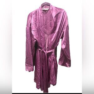 Victoria’s Secret Silk Lingerie Set Purple Slip Dress + Robe (M/OS)
